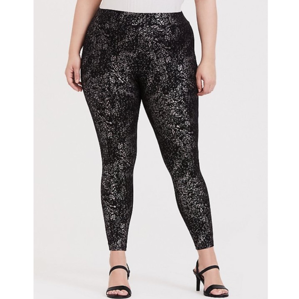 TORRID PREMIUM LEGGING - METALLIC SPLATTER BLACK